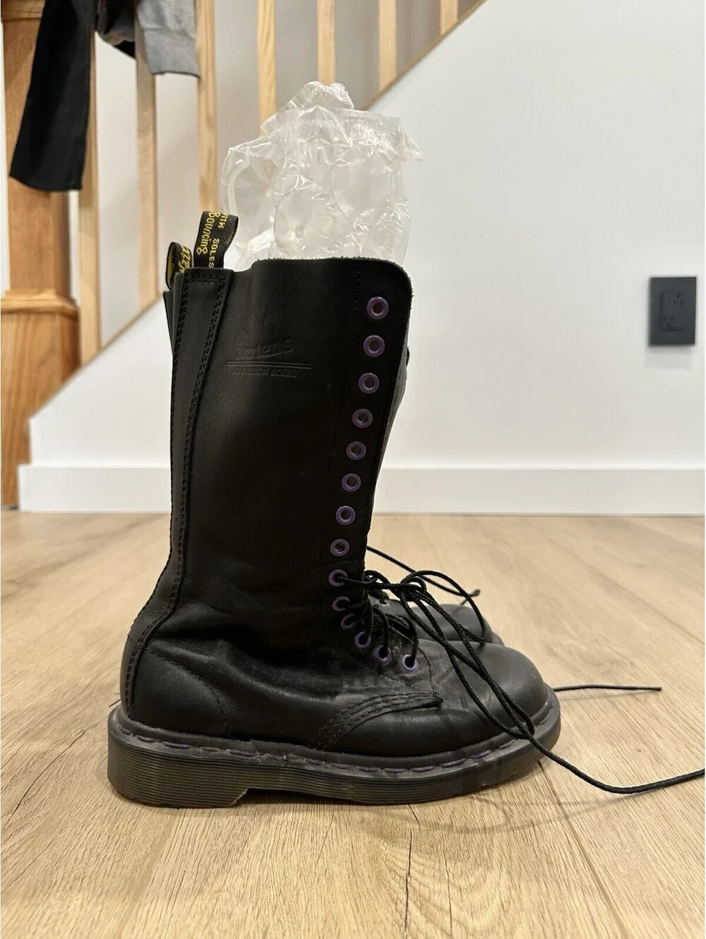 Doc Dr. Martens 14 Eye Boots Women's Size 4 Black Leather Combat England